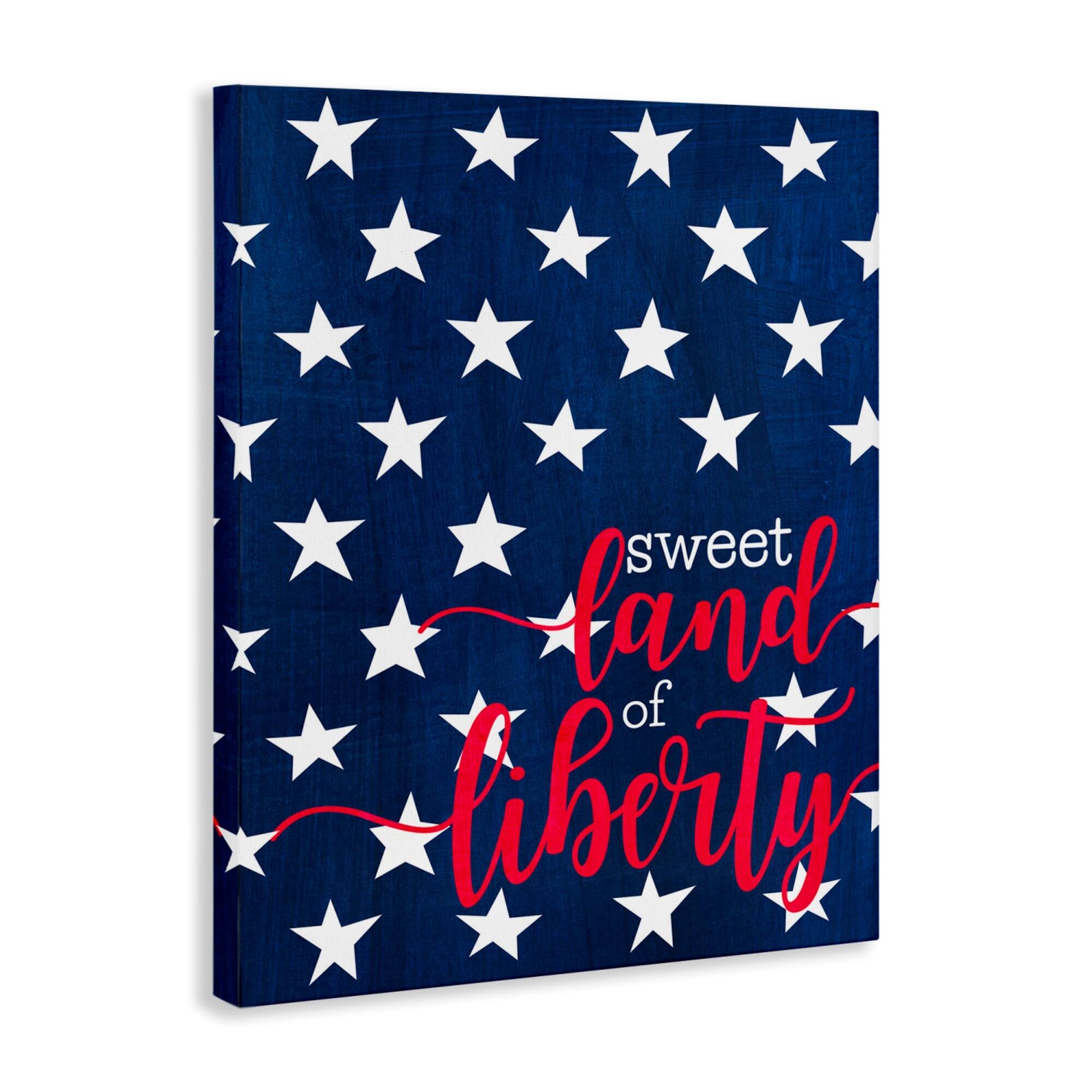 Stupell Industries Sweet Land Of Liberty Americana Canvas Wall Art